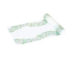 Cadeaux avec nom 1379 Chemin de Table Romantique avec Motif Roses, 1 Couches, Non Wovenâ¯: 4, 8 m Long et 33 cm de Large Chemin de Table, Non Woven, Blanc, 48 x 33 x 0,1 cm