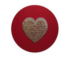 oh desole Coussin en Feutre avec Motif en Fourrure de Loup et Poils Longs Marron Bordeaux 35 cm