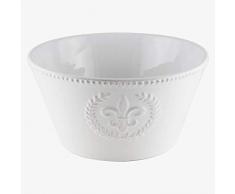 Better & Best F.LYS Saladier rond en cÃ©ramique 19,5 cm Motif fleurs de lys Blanc 19,5 x 19,5 x 10 cm