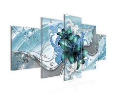 Tableau decoration murale Lys de Fleurs - XXL Impression sur Toile Salon Appartment 5 Parties - prÃªt Ã accrocher - 016253c