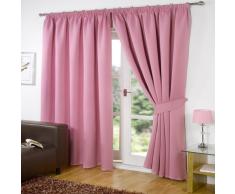 Dreamscene Paire de luxe entièrement doublé Rideaux occultants thermiques plissés avec embrasses, rose, 66 x 54