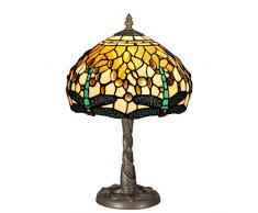 World Art TW60486 Lampes Style Tiffany Chevet libellule, 40x25x25 Cm