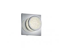 Trio Leuchten Plafonnier LED Clinton, chrome et acrylique de krakelee Spot 1 ampoule Silber, Transparent