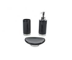 Galileo Casa 2195767 Classic Set 3 pièces Salle de Bain Noir Base Argent, Non