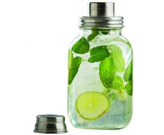 Tablecraft dans Bocal en Verre Ã Cocktail Shaker avec Couvercle en mÃ©tal, Clair, 8Â x 15Â cm/414Â ML, 3Â piÃ¨ces