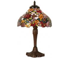 Lumilamp 5LL-1130 Lampe de chevet Tiffany Style Multicolore Motif floral Ã 26 x 40 cm + 1 ampoule E14 max 40 W