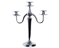 London Boutique Bougeoir 3 Bras 3 Bras en Laiton Massif ArgentÃ© Grand modÃ¨le