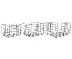 pt, Living PT3261BK Paniers Ã Linge, Le Fer, Vert foncÃ©, L 28cm. 32cm et 36cm