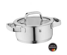WMF Compact Cuisine Faitout 16 cm avec couvercle en verre et marmite 1,5 l Acier inoxydable poli Cromargan Intérieur gradué empilable Compatible induction