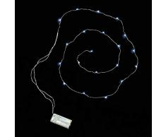 EUROCINSA Ruban en cuivre argenté avec 20 LED Blanches (sans Piles) 190 cm 1 unité, Taille Unique.