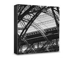 COGNOSCO HG-L111 Tableau Mural en Bois avec Photo darchitecture Leipzig Noir/Blanc 15 x 15 cm