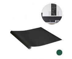 Relaxdays 10029535_46 Rouleau adhÃ©sif Mural, Papier Peint pour frigo, Mur, Autocollant DIY, 200x45 cm, Noir, PP, 1 Ã©lÃ©ment