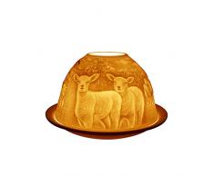 Light-Glow Sheeps Bougeoir, Porcelaine, Blanc, 13Â x 12Â x 8Â cm