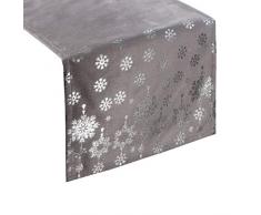 Eurofirany Chemin de Table Nappe Nappe de Noël Flocons de Neige Argent 40 x 140 cm