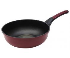 Oursson Poêle Wok, Anti-adhésive 3D, 28 cm | Convient pour Tous Les Fours de Cuisson : gaz, électrique, Induction & céramique, Bordeaux, PW2822P/DC (Bordeaux, 28 cm)