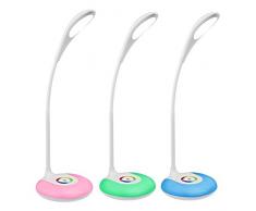 Majestic ll-401 Lampe LED de Table Portable avec bras flexible lampe de lecture LED réglable Base avec lumière de lenvironnement Multicolore