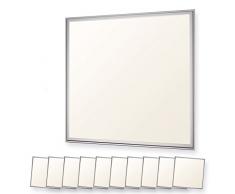 10x LEDVero 60x60 Panneau Ultraslim de LED dimmable - 36W, 3000lm, 3000K Plafonnier encastré avec clips de montage et transformateur EMV2016 dimmable - blanc chaud