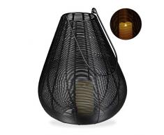 Relaxdays Photophore en métal Moderne pour Bougies à étages Noir 31 x 27 x 27 cm