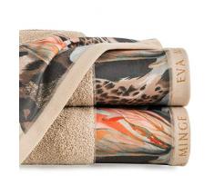 Eurofirany Lot de 6 Serviettes de Toilette en Coton avec Motifs Luxueux Beige 50 x 90 cm