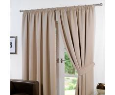 Dreamscene Rideaux plissÃ©s 228,6Â x 228,6Â cm, Polyester, Tissu occultant, Beige, 228,6Â cm de Large x 228,6Â cm de Hauteur
