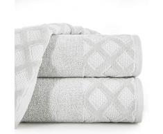 Eurofirany Lot de 6 Serviettes de Toilette en Coton Doux 50 x 90 cm Motif Carreaux Ã Carreaux Ã©cossais ArgentÃ© 50 x 90 cm