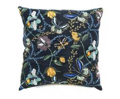 Nadja Wedin design Insectes et Papillons Taille S Noir â Housse de Coussin Coton 48 x 48 cm