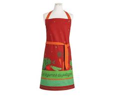 Coucke Tablier Légumes du Potager, Coton, Orange, 85x76 cm