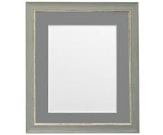 FRAMES BY POST Porte Photo Nordique 14 x 11-Pouces Vieilli avec embase Gris foncé pour Photo A4 Bleu