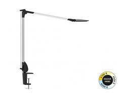 Maul 8206695 MAULoptimus colour vario Luminaire de bureau LED réglable pince métallique Argenté
