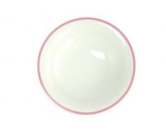 H&H 4380802 Fiona Assiette Creuse en Porcelaine, 21,5 cm, Rose, Blanc