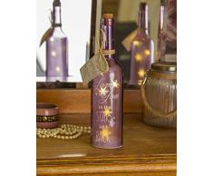 BOXER Bouteille Lanterne avec Inscription en Anglais Â«Â Love YouÂ Â» Violet Clair