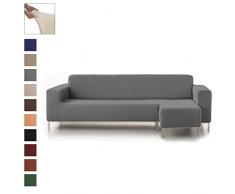 Eiffel Textile Housse Ã©lastique de CanapÃ© Rustique Chaise Longue Court Droit, Coton, Gris, 41Â x 21Â x 6Â cm