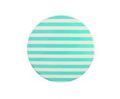 VILLA DESTE Home Dessous de Plat Rond en liège et Lignes, Céramique, Multicolore, 16 X 16 X 1 Cm