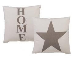 Out of the blue Coussin crÃ¨me avec Ã©toile Gris & Home, Coton, Beige, 40 x 40 x 11,5 cm