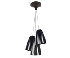 Tosel 20401 Lustre - Larsen Tôle Acier repoussé, Peinture époxy, E27, 60 W, Noir