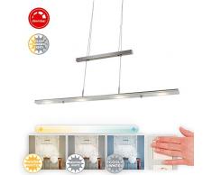 Briloner Leuchten 4282-012 LED, Suspension à Gradation, réglable en Hauteur, régulateur de température de Couleur, 1.600 Lumen, 20 Watt, Nickel Mat, W