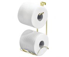 iDesign Porte-Papier hygiÃ©nique Classico, pour Dessus de Cuvette, Toilettes-DorÃ©/Laiton, Acier, 13,97 x 16,51 x 26,04 cm