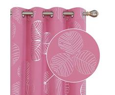 Deconovo Rideaux Occultants Oeillet DorÃ© ImprimÃ© Anti Chaleur Froid Thermique pour Fille Chambre FenÃªtre 2 Pcs, Rose, 117x183cm