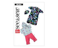 Butterick Patterns Butterick Motif 6364Â Une Enfant Veste Pantalon fanions et Chapeau, Multicolore, Tailles NB-XL