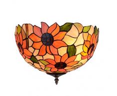 Ivintage 280500 Plafonnier Tiffany, Verre Opale étamé, Multicolore, 31 x 25 cm