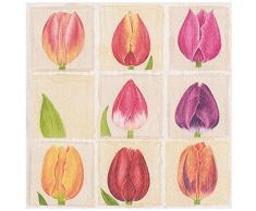 Caspari Serviettes de Table en Papier Motif Tulipes, Lot de 20, Violet