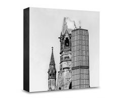 COGNOSCO HG-B111 Tableau Mural en Bois avec Photo darchitecture et Photo sur Le Bois Noir/Blanc 15 x 15 cm