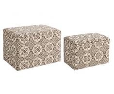 BIZZOTTO Arabesque Lot de 2, en Bois, Gris/Tissu de Coffre