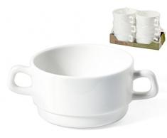 ARC J1005Â Tasses Ã Bouillon sans Assiettes voltha, 31Â cl, Verre Opale, Ivoire
