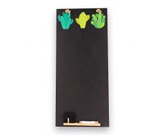 Tableaux Noirs UK Cactus Haut Mince Tableau Noir/Tableau Noir/Tableau Memo de Cuisine avec Corde, Plateau et Craie. Les cabines Design Range, Bois, Noir, 60Â x 26.5Â x 1Â cm