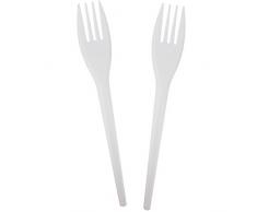 Decor Service Couverts jetables, Plastique, Blanc, 16,5Â x 1,5Â cm