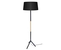 Tosel 51151 Lampadaire 1 LumiÃ¨re, Acier, E27, 40 W, Noir, 40 x 155 cm