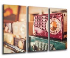 Tableau Moderne Photographique, Impression sur bois, Radio Vintage, 97 x 62 cm, ref. 26227