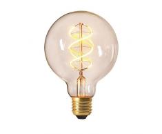 Girard Sudron 716691-LED Globe G95 Ampoule LED Filament Torsadé E27 ES Culot à Vis Edison Transparent Blanc Chaud 240 Lumens Dimmable 4 W