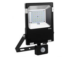 MACADAM - Projecteur LED avec Détecteur, 2200 lm, 20 W, 4000 K, 35000 h, >70 CRI, 110° Angle Faisceau